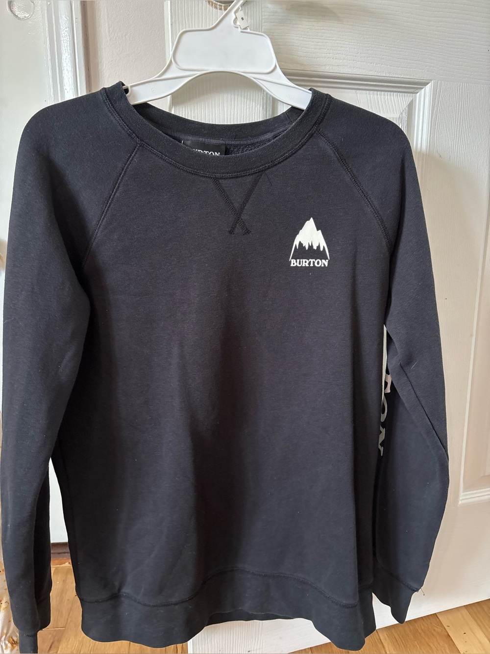 Burton Black Crewneck Sweatshirt with White Mountain Logo